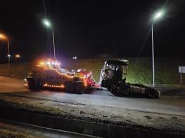 Pożar ciągnika siodłowego na MOP Wysoka przy autostradzie A4
