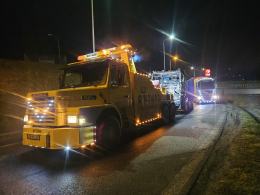 Pożar ciągnika siodłowego na MOP Wysoka przy autostradzie A4