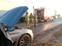 Pożar samochodu osobowego na A4 w kierunku Katowic