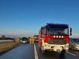 Pożar samochodu osobowego na A4 w kierunku Katowic
