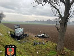 Zmarła 49-latka poszkodowana w wypadku na DW409 między Dobrą a Strzeleczkami