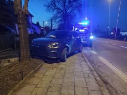 Lexus rozbity o drzewo w Opolu. Kierowca miał ponad 2 promile alkoholu
