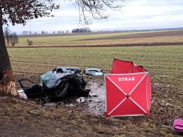 Śmiertelny wypadek na DW487 w Nowej Wsi