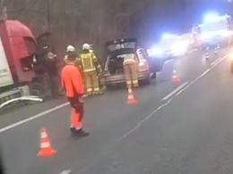 Ciężarówka w rowie na DK46 w Dąbrowie. Utrudnienia w ruchu
