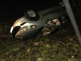 Pijana 26-latka zakończyła nocną przejażdżkę rowie 