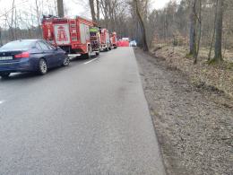 Samochód uderzył w drzewo na drodze Kup - Murów. Dziecko zabrał LPR