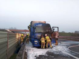 Pożar ciężarówki na A4 pod Krapkowicami. Utrudnienia w kierunku Wrocławia