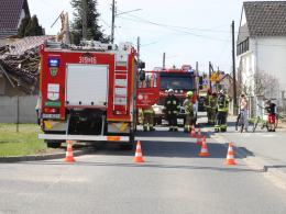 Zawalił się dach budynku w Wawelnie. Na miejscu pracowały służby