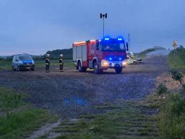 Pożar samochodu przy DK40. Na miejscu interweniowały służby