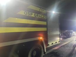 Pożar samochodu na autostradzie A4. BMW całkowicie objęte ogniem