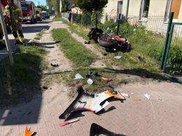 Wypadek z udziałem motocyklisty na ulicy Oświęcimskiej w Opolu