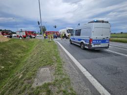 Zderzenie ciężarówki z osobówką we Wrzoskach