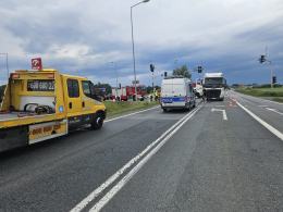 Zderzenie ciężarówki z osobówką we Wrzoskach