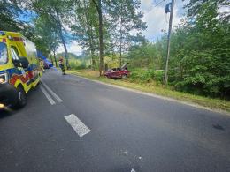 Pijany kierowca wypadł z drogi i uderzył w drzewo