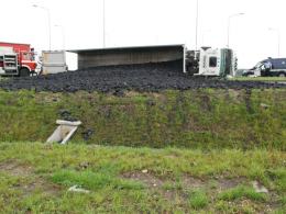 Przewrócona ciężarówka
