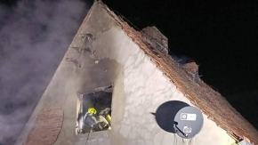 Pożar poddasza w domu jednorodzinnym w Sowinie. W środku było czworo dzieci 