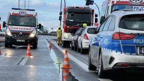 Zderzenie na DK45. Droga w kierunku Większyc z utrudnieniami