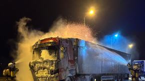 Pożar ciężarówki na MOP Góra Świętej Anny przy A4