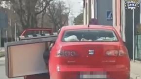 Kiedy bagażnik to za mało. Nietypowy transport zakończył się mandatem