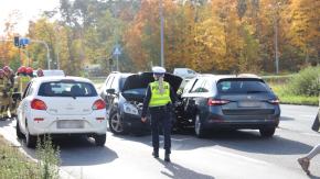 Wypadek czterech samochodów na obwodnicy Opola. Jeden z kierowców mógł jechać pod prąd