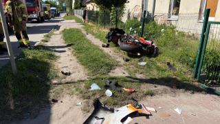 Wypadek z udziałem motocyklisty na ulicy Oświęcimskiej w Opolu