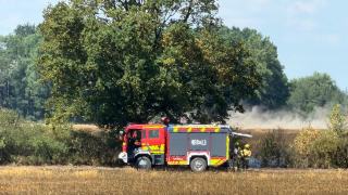 Pożar zboża w Giełczycach. Spłonęło około 60 hektarów upraw