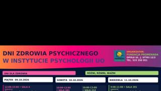 Dni Zdrowia Psychicznego w Instytucie Psychologii UO. Trzy dni spotkań, warsztatów i wykładów