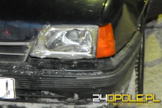 Pijany kierowca wpadł przez rozbity reflektor