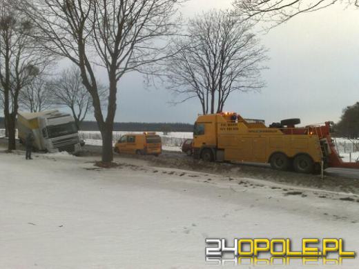 Ciężarówka wylądowała w rowie