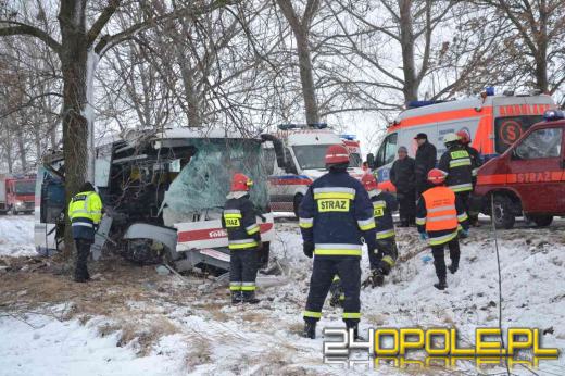 Poważny wypadek autobusu pod Brzegiem