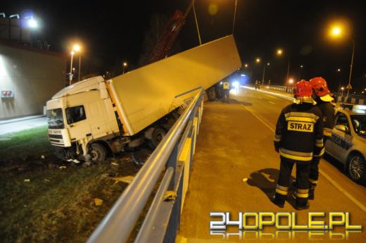 Ciężarówka spadła z wiaduktu w Nysie