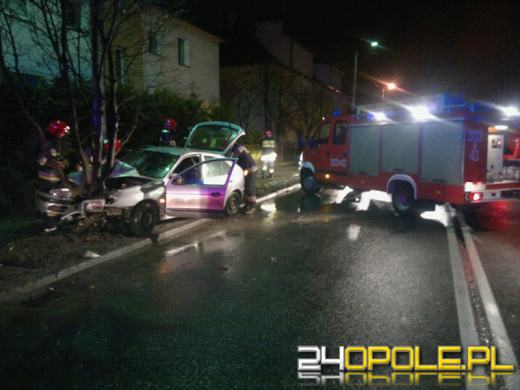 Kierowca roztrzaskał auto na drzewie i uciekł