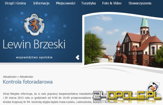 Kontrola radarowa w gminie Lewin Brzeski? Wiemy kiedy i gdzie!