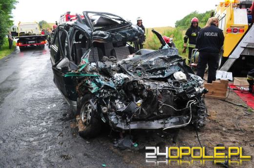 Kierowca mitsubishi zginął w czołowym zderzeniu