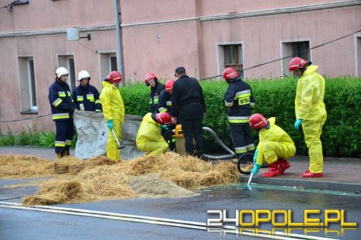 Cysterna z chemikaliami wywróciła się w Łosiowie