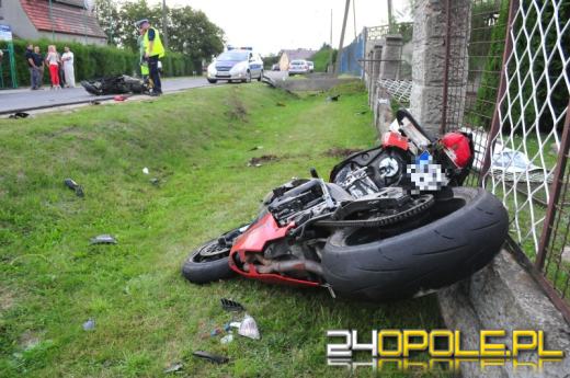 Zderzenie motocykla ze skuterem w Żerkowicach
