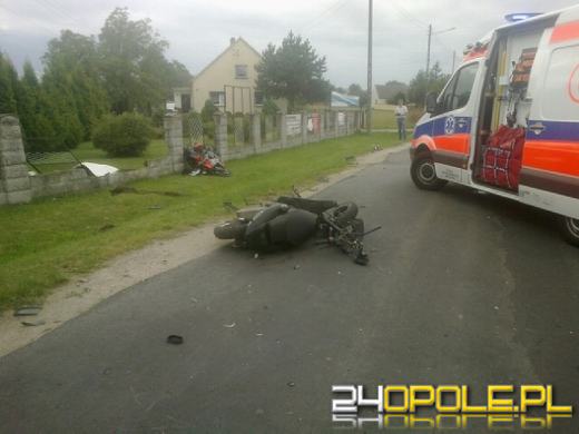 Zderzenie motocykla ze skuterem w Żerkowicach