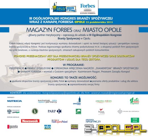 Ogólnopolski Kongres Branży Spożywczej po raz trzeci w Opolu