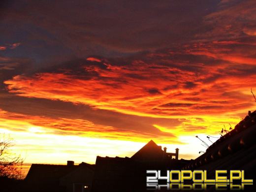 Piękny zachód słońca nad Opolszczyzną