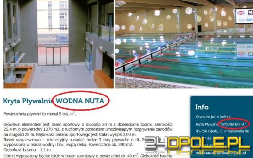 "Wodna nuta" a może "Rusałka"? Kto wybrał nazwę nowej pływalni w Opolu?