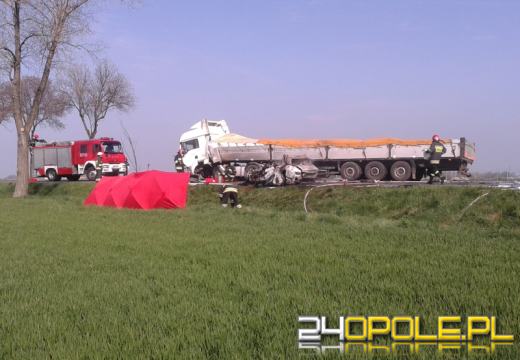 Kierowca spłonął w samochodzie po zderzeniu z ciężarówką.