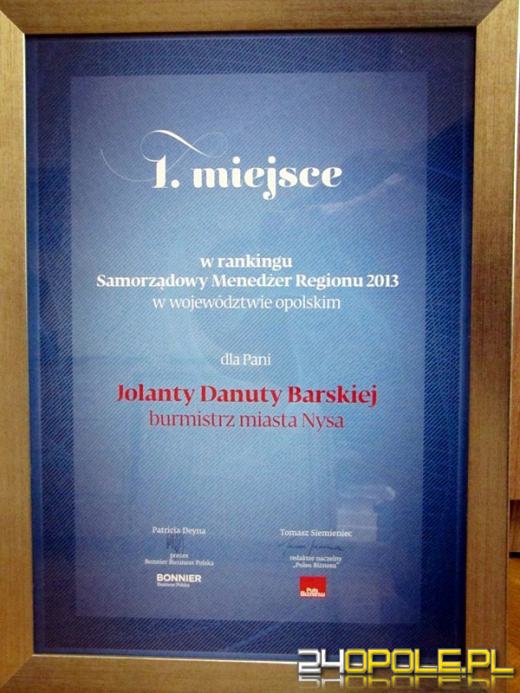 Burmistrz Nysy z tytułem Samorządowego Menadżera Regionu