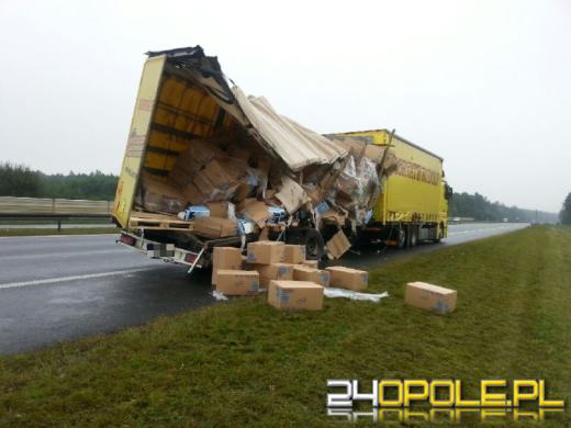Zderzenie trzech samochodów na autostradzie A4