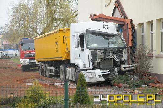Ciężarówka wjechała w salę gimnastyczną podstawówki w Chróścicach