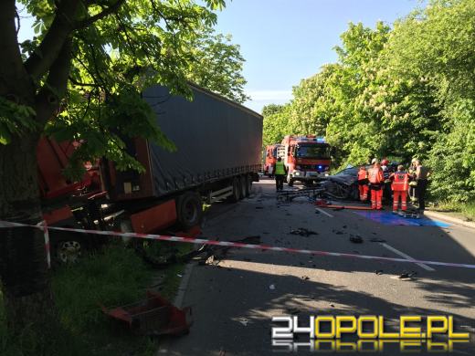 Czołowe zderzenie samochodu z ciężarówką. Zobacz moment wypadku na filmie!