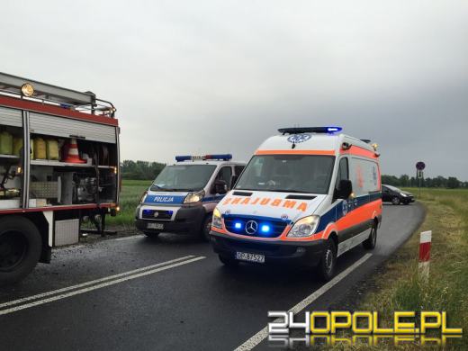 Ford fiesta dachował w Popielowie