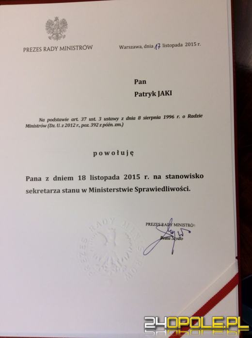 Patryk Jaki Wiceministrem Sprawiedliwości!