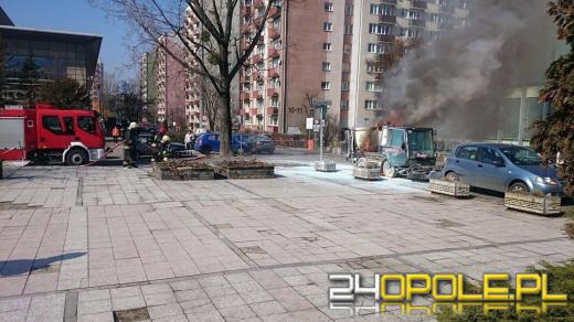 Zamiatarka zapaliła się na Placu Jana Pawła II