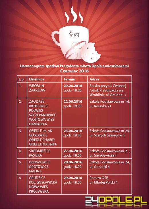 Prezydent Opola organizuje serię spotkań z mieszkańcami