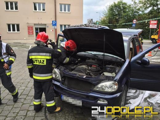 Pożar mercedesa przy ul. Piastowskiej